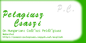 pelagiusz csaszi business card